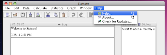 Accessing Help in Statcato
